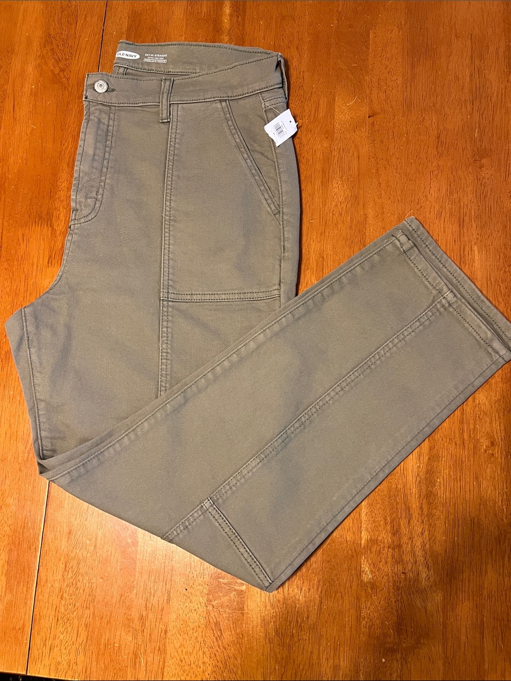 Women’s Old Navy Sky-Hi Straight Pants in Olive Green Size 14